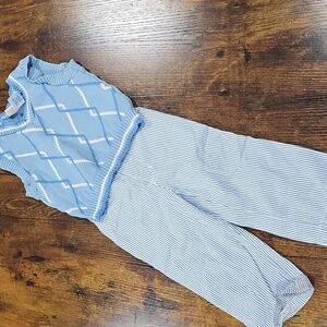 Vest & Seersucker Pants Spring Easter Sz 12 18 Mnths 2 Pc Set Prep Classic Boys